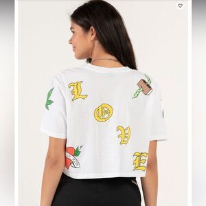 CONEY ISLAND PICNIC Born To Win Womens Crop Tee small